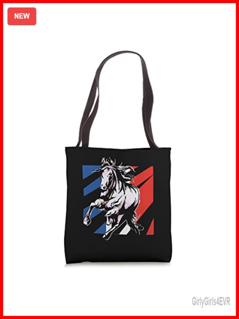 Equestrian Horse Riding Tote Bag Polyester Canvas Double-Stitched Handles